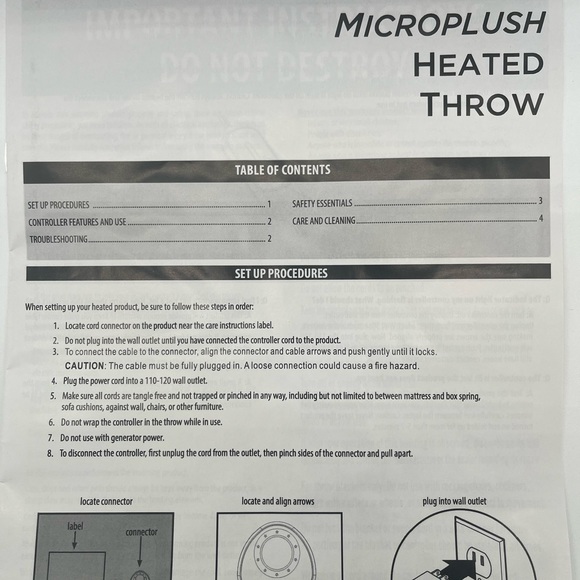 Navy blue heated blanket - Picture 3 of 3